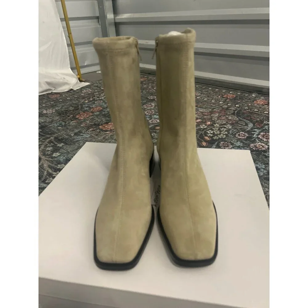 & OTHER STORIES Paulina Square Toe Boot Beige Womens Size US 4